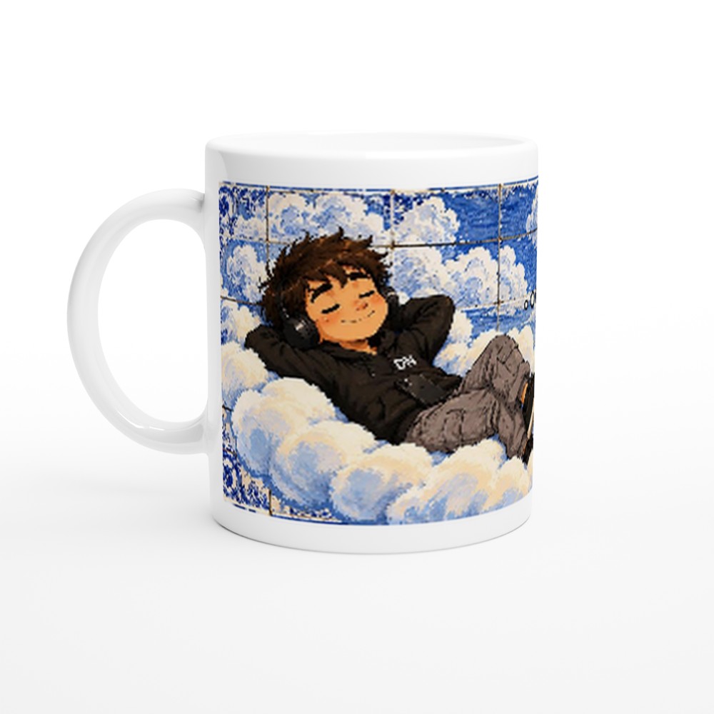 Caneca “Estou nas Nuvens!” com azulejos e o Mais Velho, DN Humor, vista 9