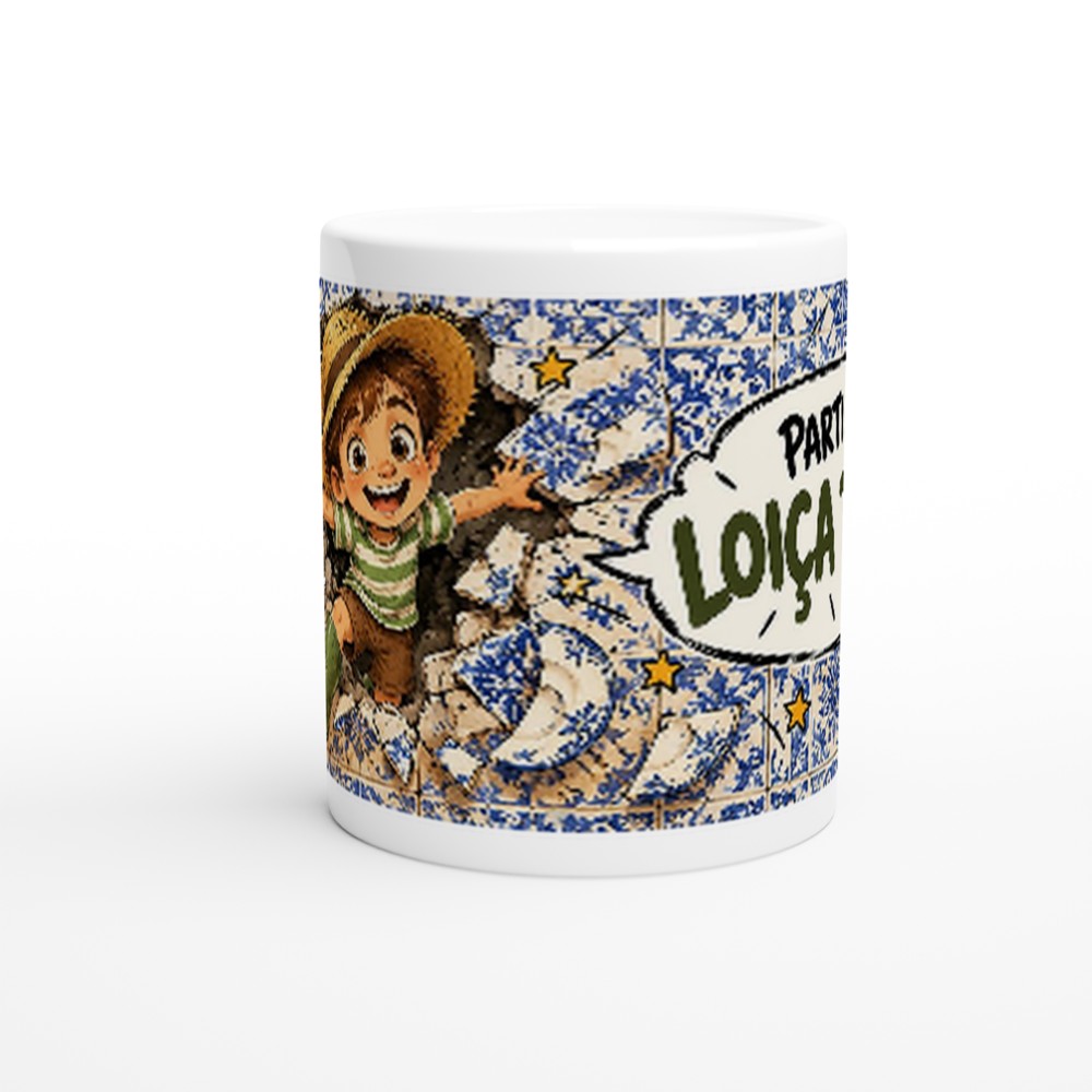 Caneca “Parti a Loiça Toda!” com azulejos e o Reguila, DN Humor, vista 7