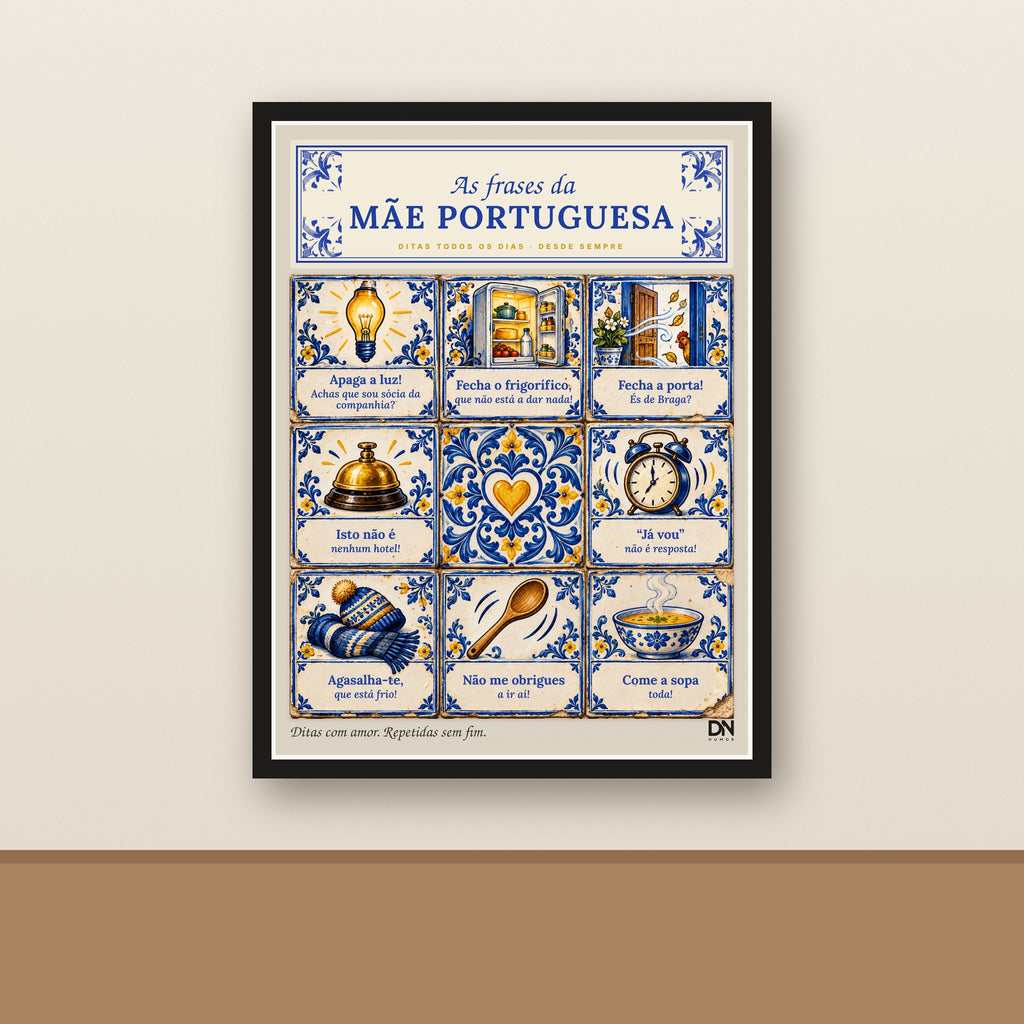 Poster “As Frases da Mãe Portuguesa” com azulejos ilustrados, DN Humor, vista 4