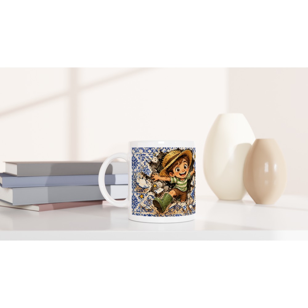 Caneca “Parti a Loiça Toda!” com azulejos e o Reguila, DN Humor, vista 12