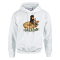 Hoodie unissexo branco “Estou a Leste” com o Mais Velho sentado numa rosa dos ventos, DN Humor, imagem principal