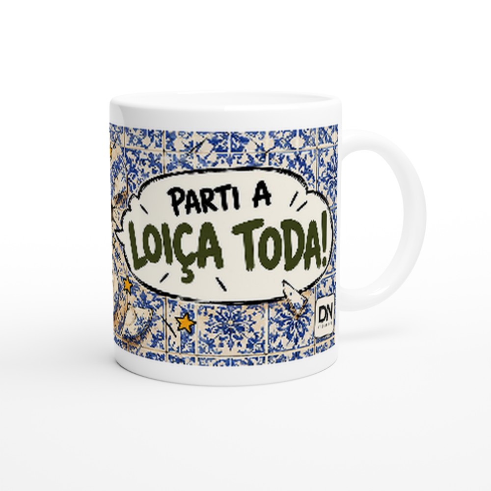 Caneca “Parti a Loiça Toda!” com azulejos e o Reguila, DN Humor, vista 9