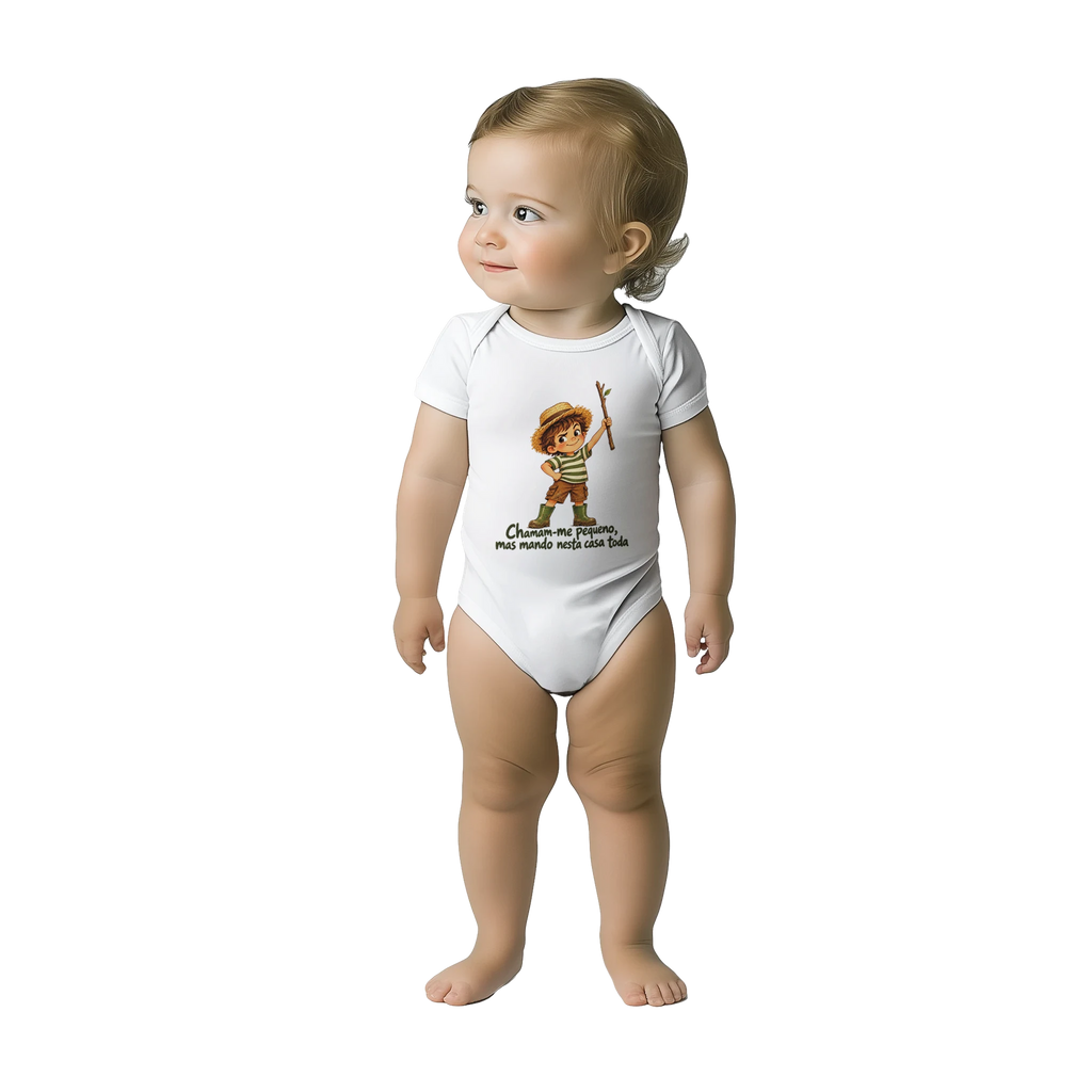 Body de bebé DN Humor Chamam-me pequeno, mas mando nesta casa toda – vista 3
