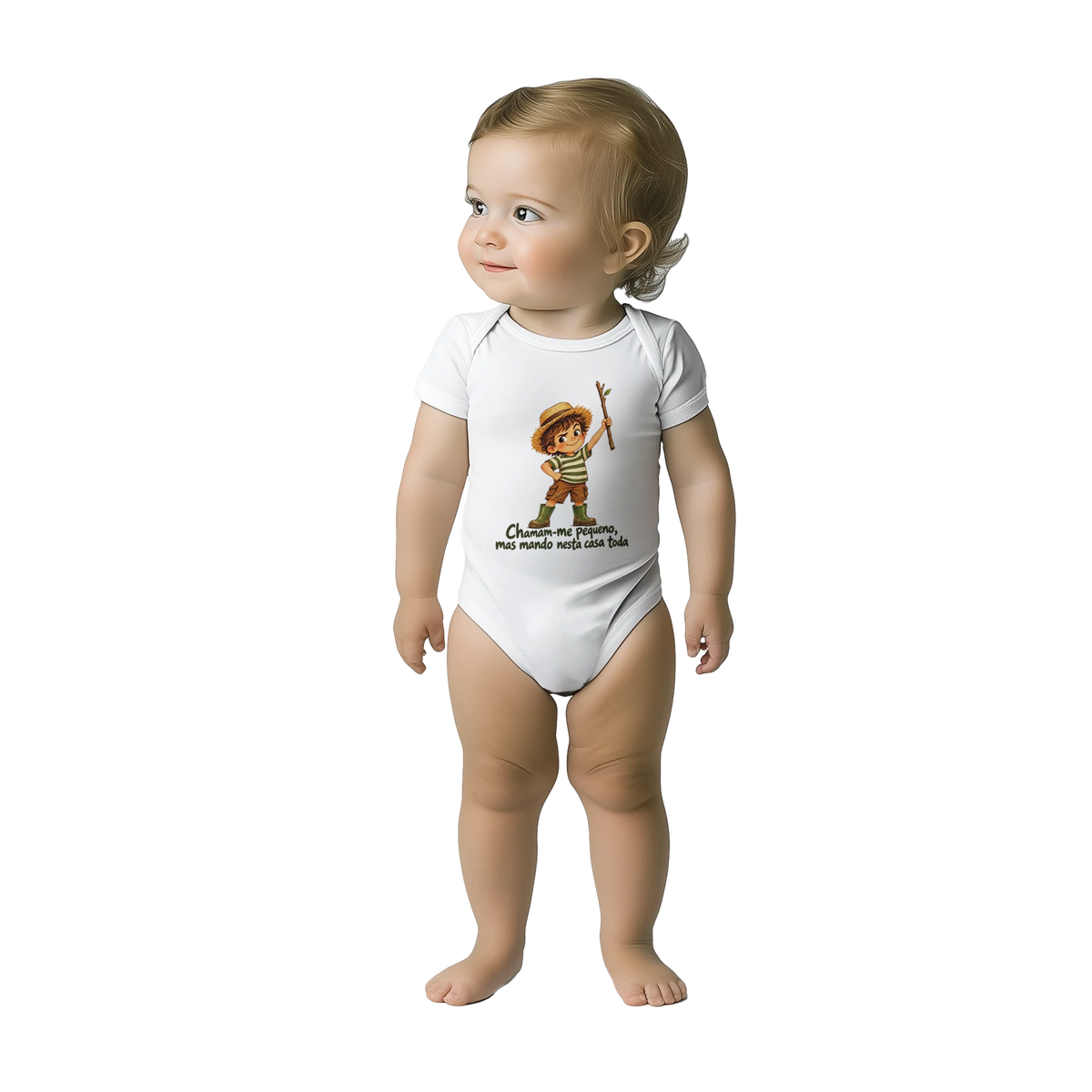 Body de bebé DN Humor Chamam-me pequeno, mas mando nesta casa toda – vista 3
