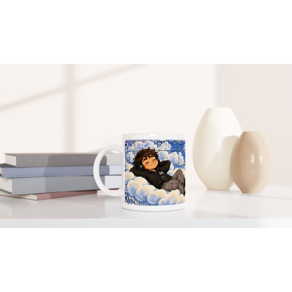 Caneca “Estou nas Nuvens!” com azulejos e o Mais Velho, DN Humor, vista 6