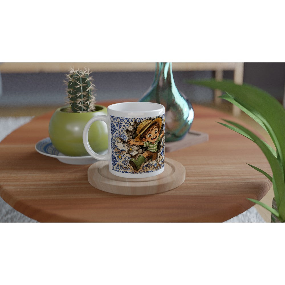 Caneca “Parti a Loiça Toda!” com azulejos e o Reguila, DN Humor, vista 13