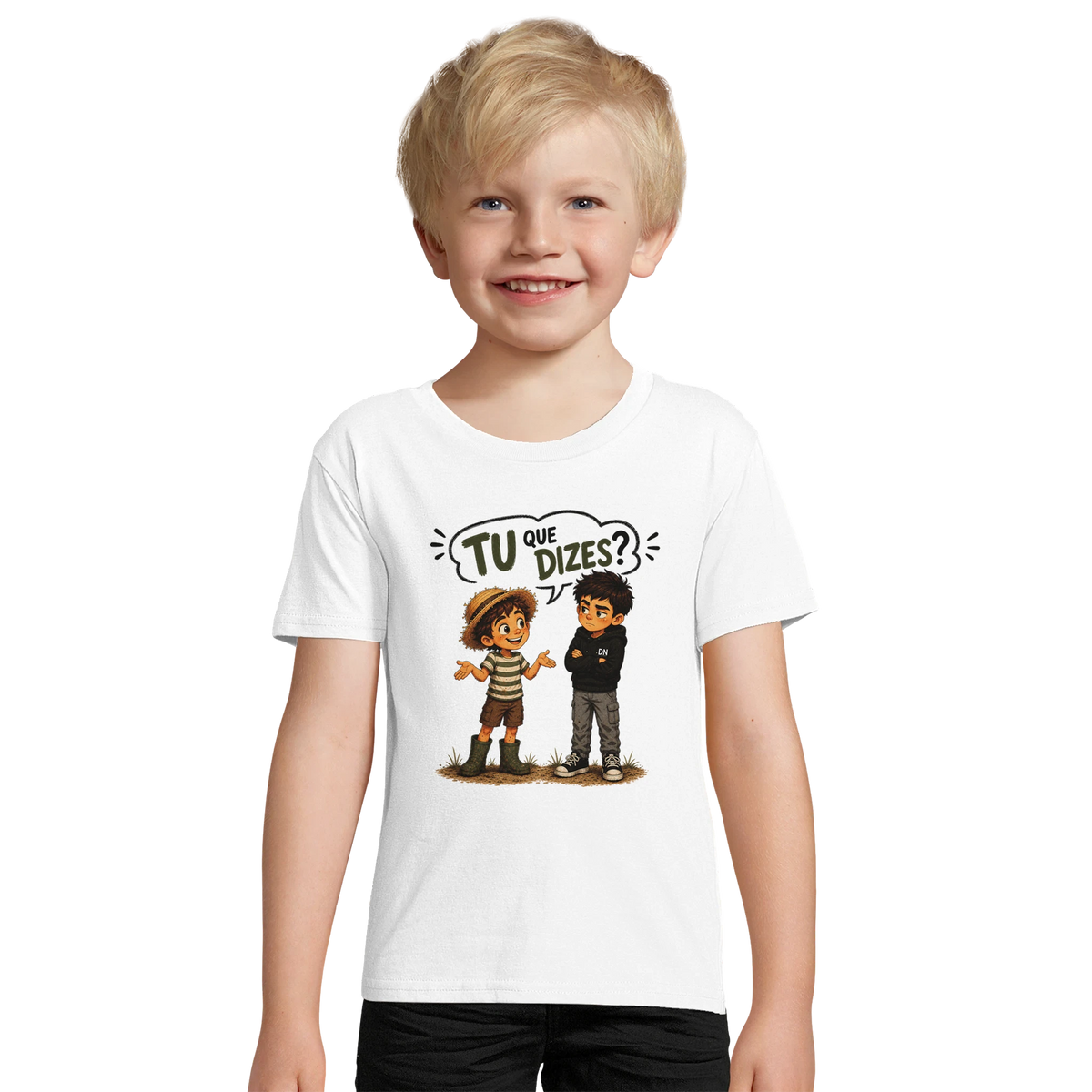 T-shirt infantil “Tu Que Dizes?”, DN Humor, vista 2